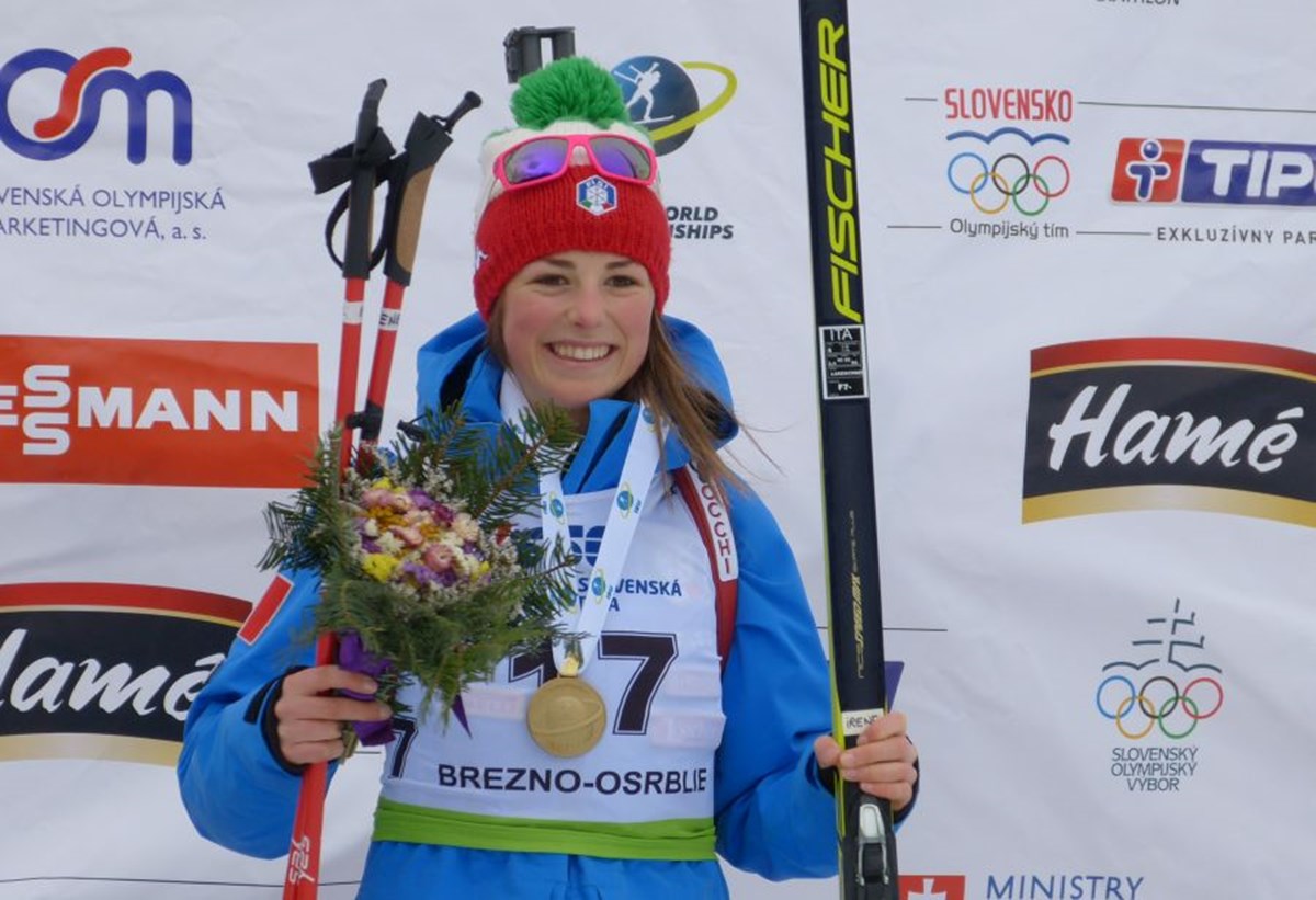 Irene Lardschneider durante la premiazione