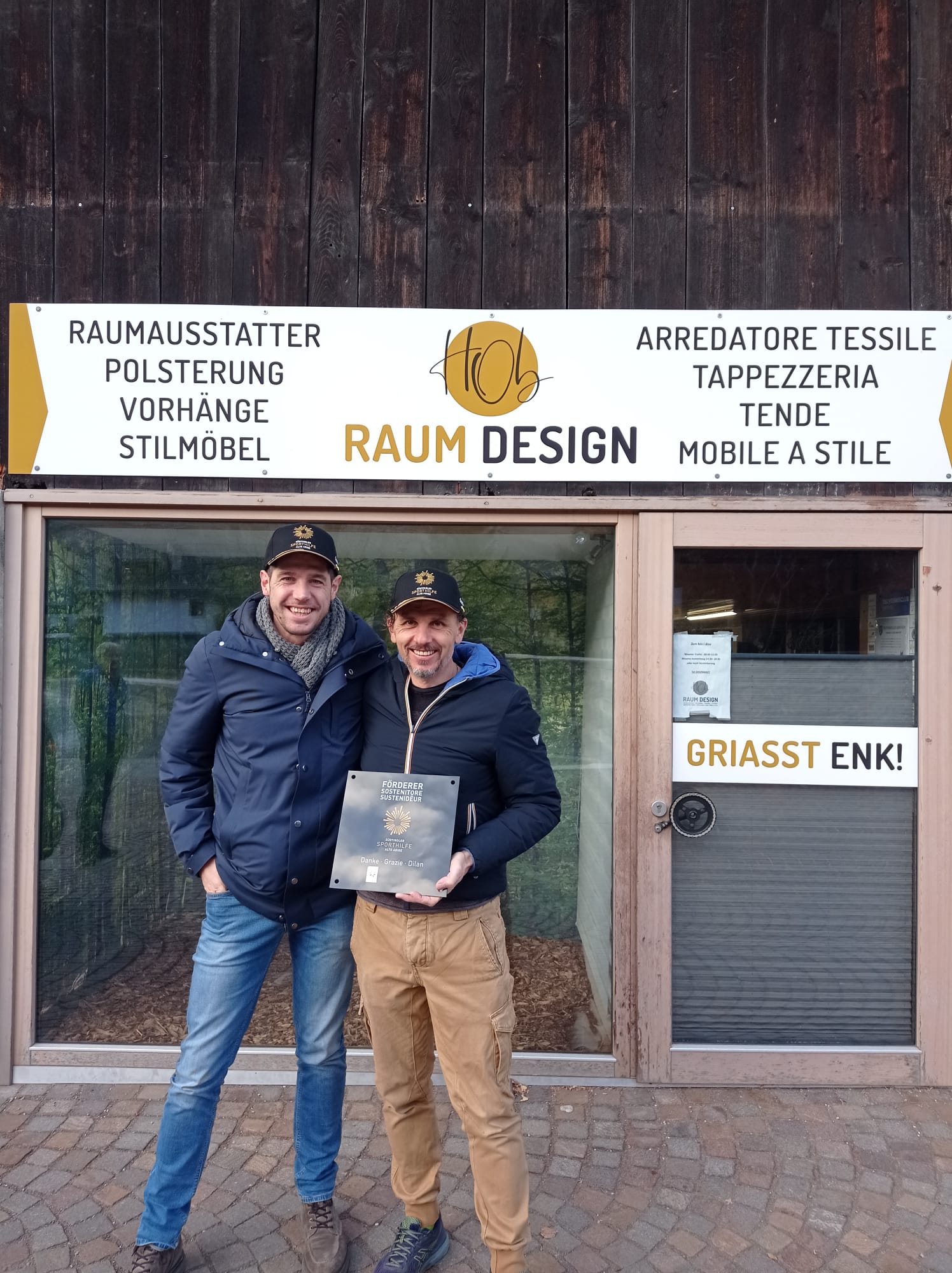 HOb Raum Design - nuovo sostenitore della Sporthilfe Alto Adige