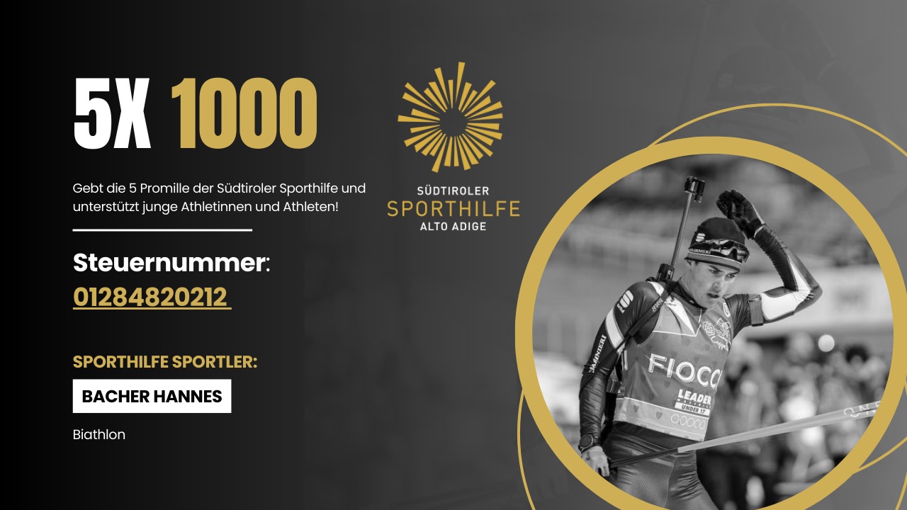 Jetzt 5 Promille für den Südtiroler Sportnachwuchs spenden