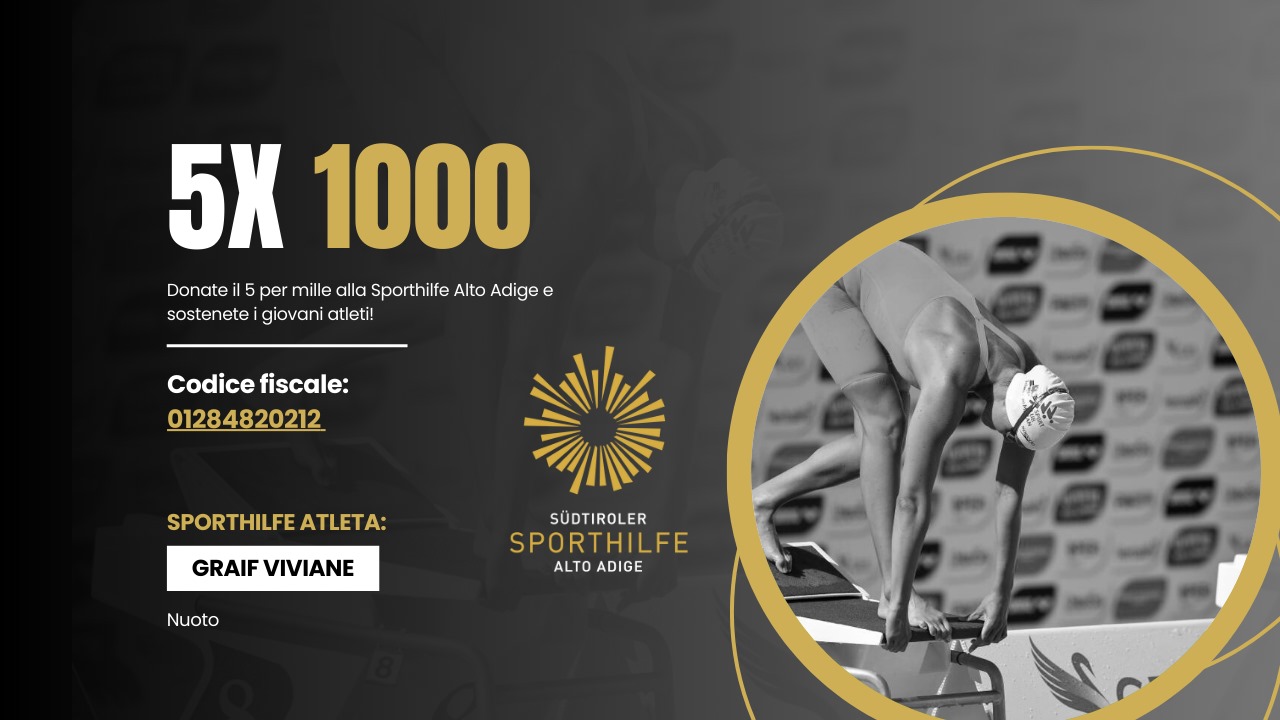 Dona ora il 5 per mille ai giovani talenti sportivi altoatesini