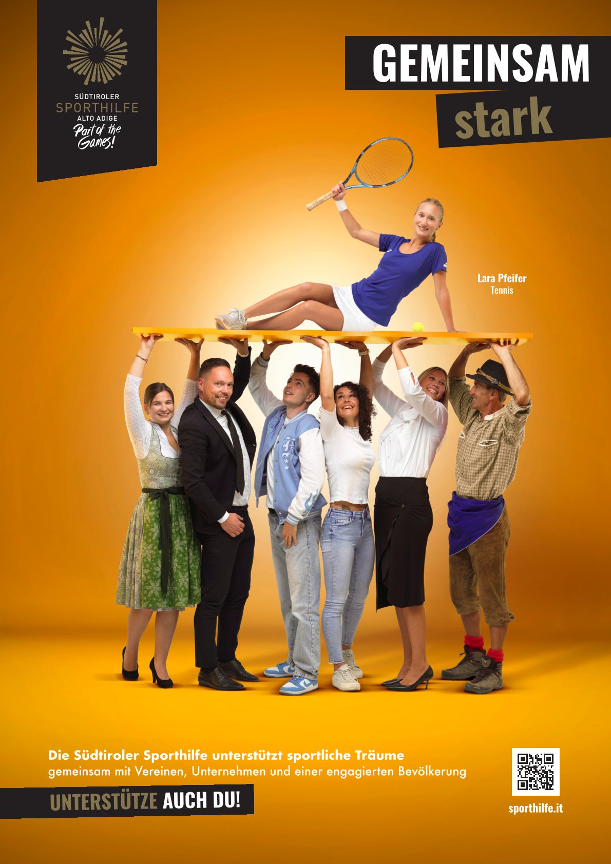 Tennisspielerin Lara Pfeifer, Beachvolleyballer Laurin Zöschg, Skicrosser Dominik Zuech, Tischtennisspieler Samuel De Chiara und Eiskkunstläuferin Chiara Minighini standen als Models vor der Kamera.